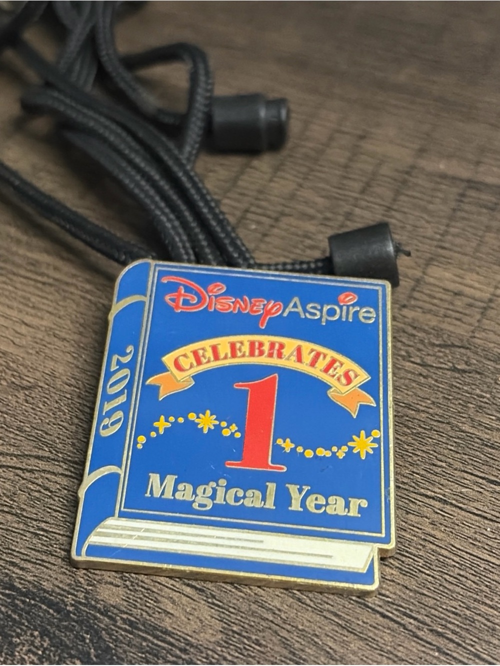 Disney Blue, Red & Gold '1 Magical Year' Brooch Pin